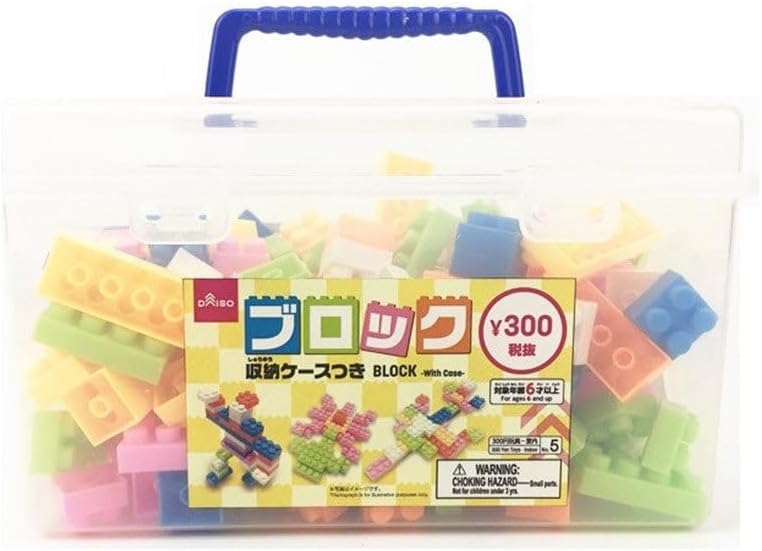 Daiso Colorful Building Blocks Set with Storage Case for Kids - Image 1